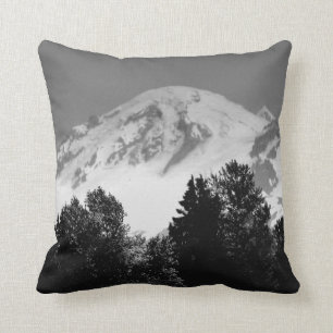 Mount Baker Through Trees Throw Pillow