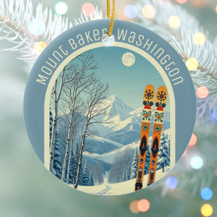 Mount Baker Washington Cascades ski souvenir Ceramic Ornament