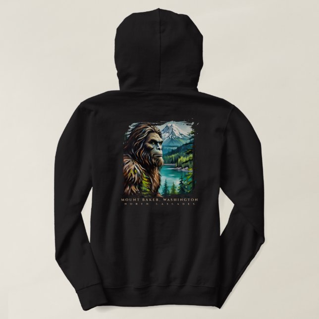 Mount Baker Washington Sasquatch Hoodie (Design Back)