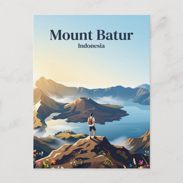Mount Batur Indonesia Postcard (Front)