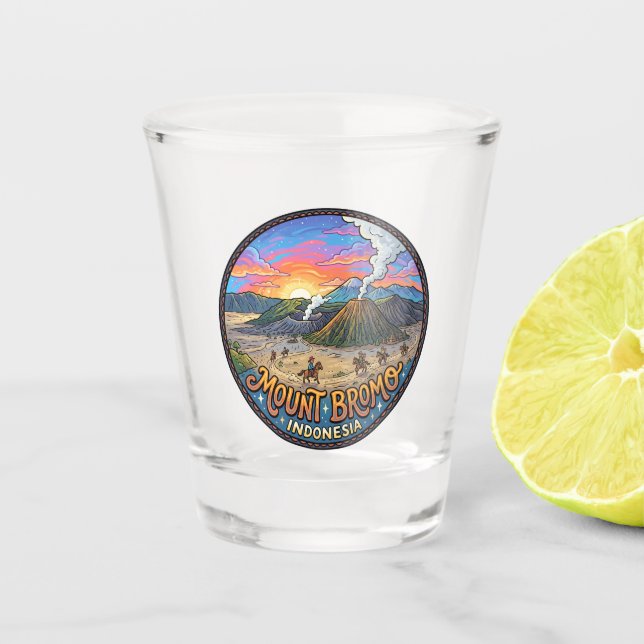 Mount Bromo Indonesia Shot Glass (Front)