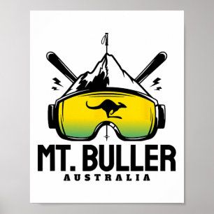 Mount Buller Australia Ski Retro Skiing Poster