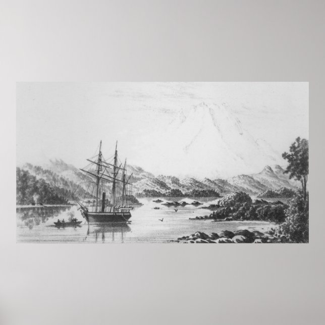 Mount Burney from the Otter Islands Poster (Front)