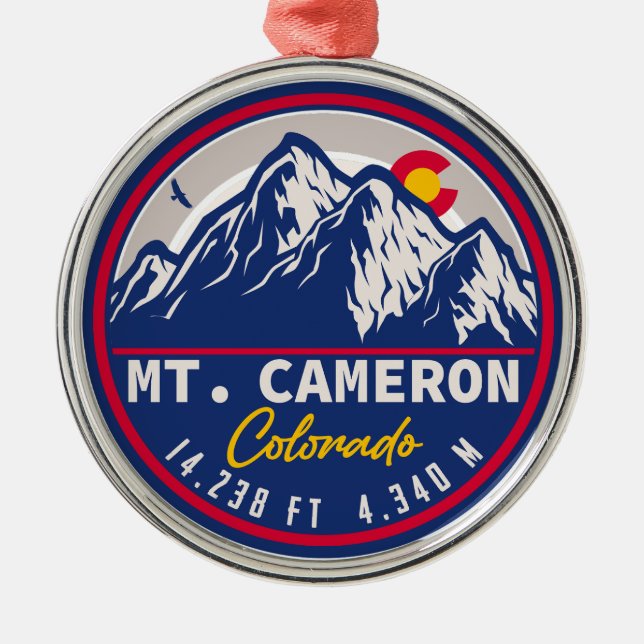 Mount Cameron - Colorado 14ers fourteener Metal Ornament (Front)