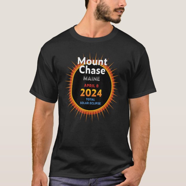 Mount Chase Maine ME Total Solar Eclipse 2024 2 T-Shirt (Front)