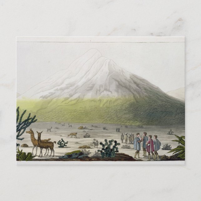 Mount Chimborazo, Ecuador, from 'Le Costume Ancien Postcard (Front)