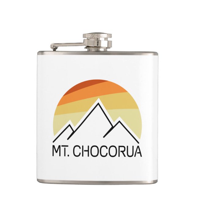 Mount Chocorua New Hampshire Retro Hip Flask (Front)