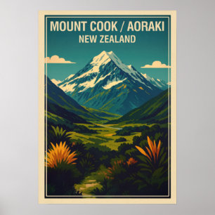 Mount Cook (Aoraki) New Zealand V01 Poster