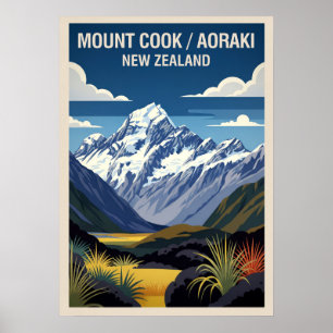 Mount Cook (Aoraki) New Zealand V02 Poster