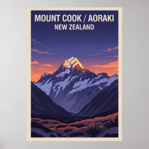 Mount Cook (Aoraki) New Zealand V05 Poster