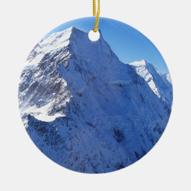 Mount Cook (Aoraki) Peak, New Zealand Ceramic Ornament (Front)