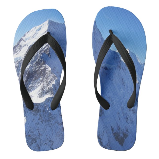 Mount Cook (Aoraki) Peak, New Zealand Flip Flops (Footbed)