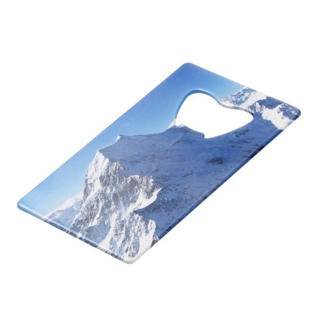 Mount Cook (Aoraki) Peak, New Zealand Wallet Bottle Opener (Front Angled)