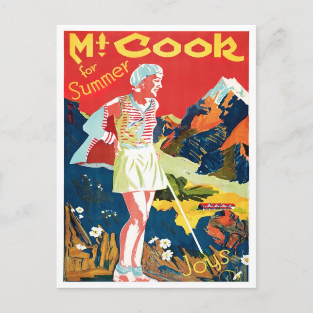 Mount Cook Australia vintage travel Postcard (Front)
