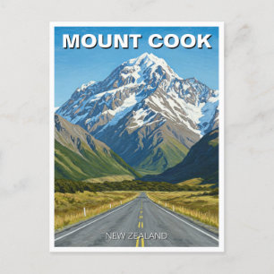 Mount Cook National Park New Zealand Travel Postcard