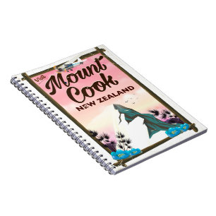 Mount Cook New Zealand travel poster Notebook