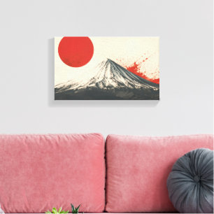 Mount Damavand Minimalist Wall Art – Red Sun Abstr