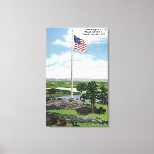 Mount Defiance Giant Flagpole Scene Canvas Print (Front)