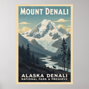 Mount Denali - Alaska Denali national park Poster