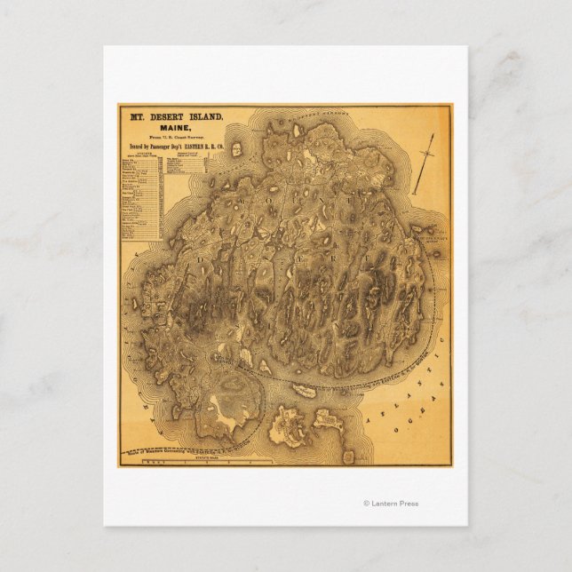 Mount Desert IslandPanoramic Map Postcard (Front)