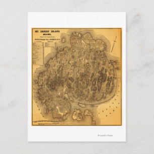 Mount Desert IslandPanoramic Map Postcard