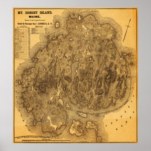 Mount Desert IslandPanoramic Map Poster