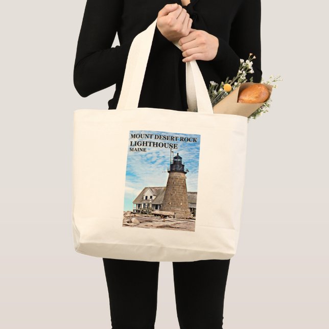 Mount Desert Rock Lighthouse, Maine Tote Bag (Front (Product))