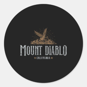 Mount Diablo California Mountains Camp Hiking Eagl Classic Round Sticker