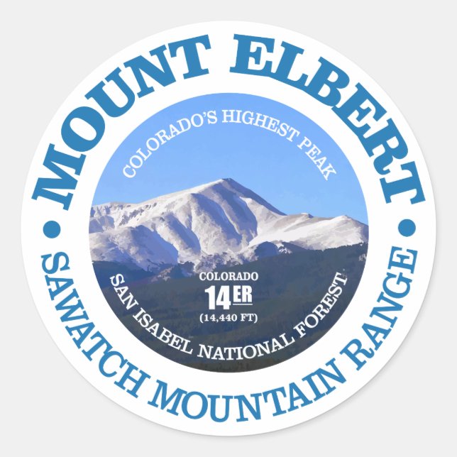 Mount Elbert Classic Round Sticker (Front)