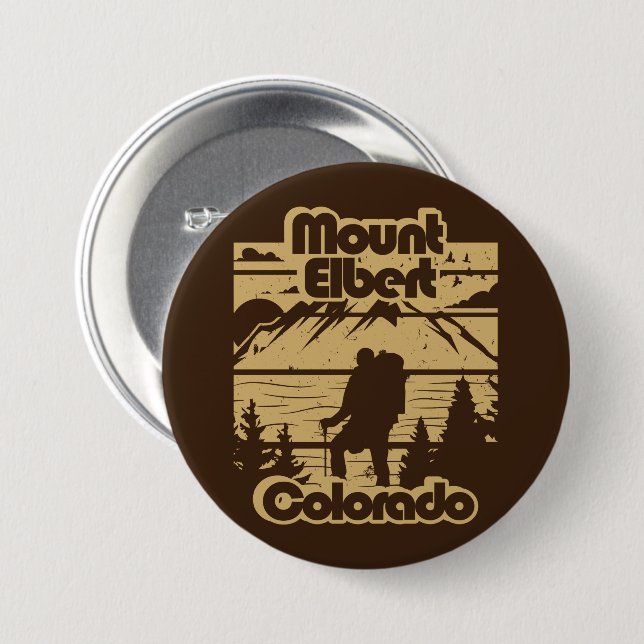Mount Elbert Colorado 3 Inch Round Button (Front & Back)