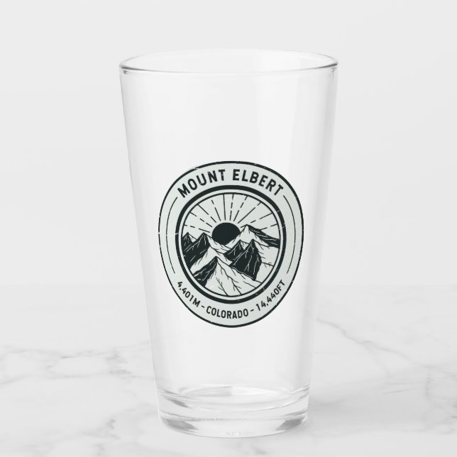 Mount Elbert Colorado Hiking Skiing Travel Glass (Front)