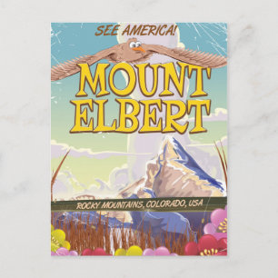 Mount Elbert, Colorado USA travel poster Postcard