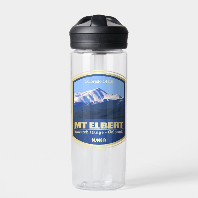 Mount Elbert (PF) Sticker Water Bottle (Front)