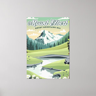Mount Elbert Rocky Mountains Travel poster Canvas Print