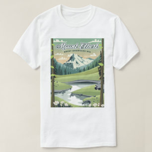 Mount Elbert Rocky Mountains Travel poster T-Shirt