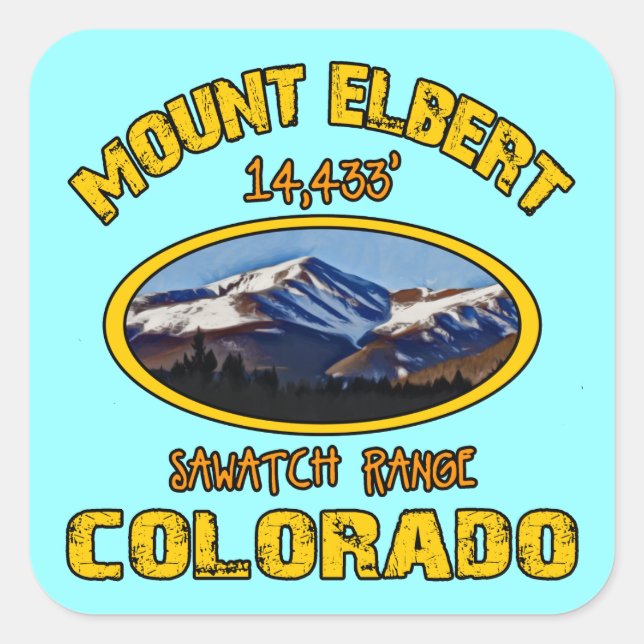 Mount Elbert Square Sticker (Front)