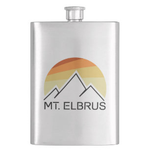 Mount Elbrus Russia Retro Hip Flask
