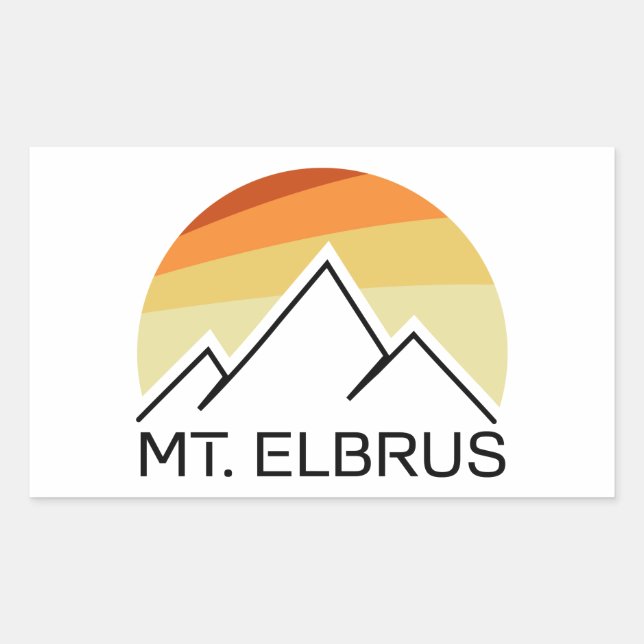 Mount Elbrus Russia Retro Sticker (Front)