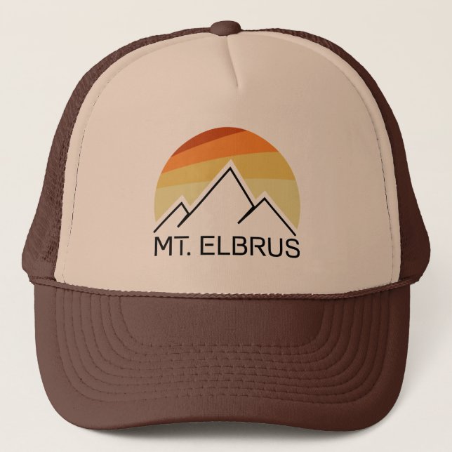 Mount Elbrus Russia Retro Trucker Hat (Front)