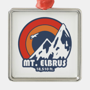 Mount Elbrus Russia Sun Eagle Metal Ornament
