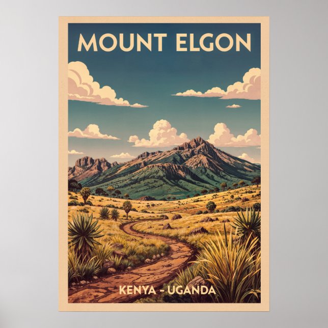 Mount Elgon Uganda - Kenya V02 Poster (Front)