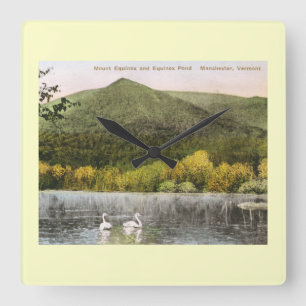 Mount Equinox, Manchester, Vermont Vintage Square Wall Clock