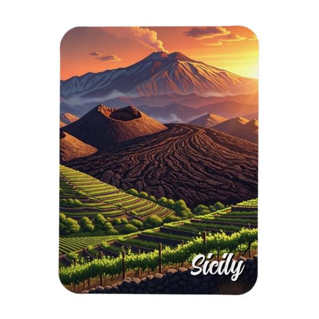 Mount Etna Sicily Italy Magnet (Vertical)