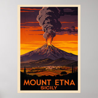 Mount Etna Sicily V06 Poster