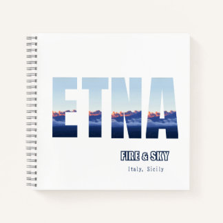 Mount Etna Volcano Smoking Evenning Notebook