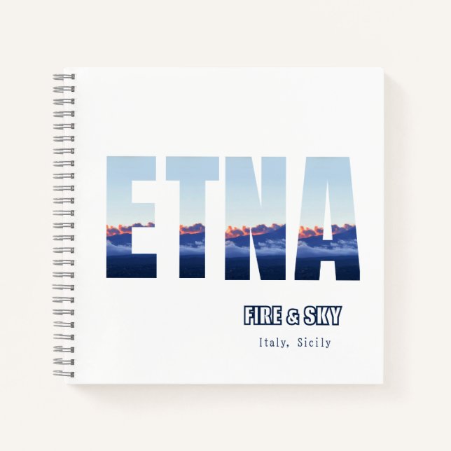 Mount Etna Volcano Smoking Evenning Notebook (Front)