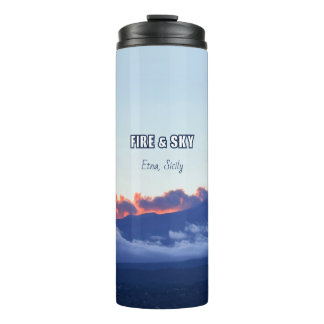 Mount Etna Volcano Smoking Evenning Thermal Tumbler