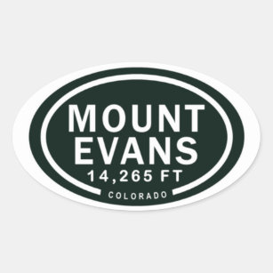 Mount Evans 14,265 FT Colorado Rocky Mountain Oval Sticker