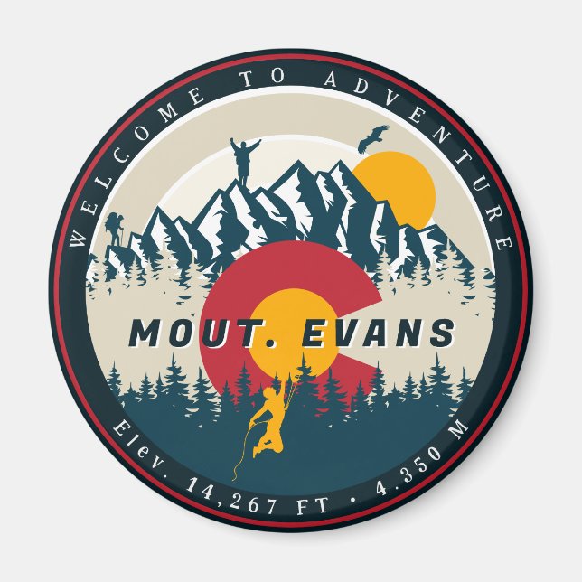 Mount Evans Colorado Flag Mountain 14ers Magnet (Front)
