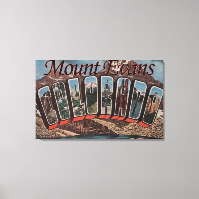 Mount Evans, Colorado - Large Letter Scenes Canvas Print (Front)